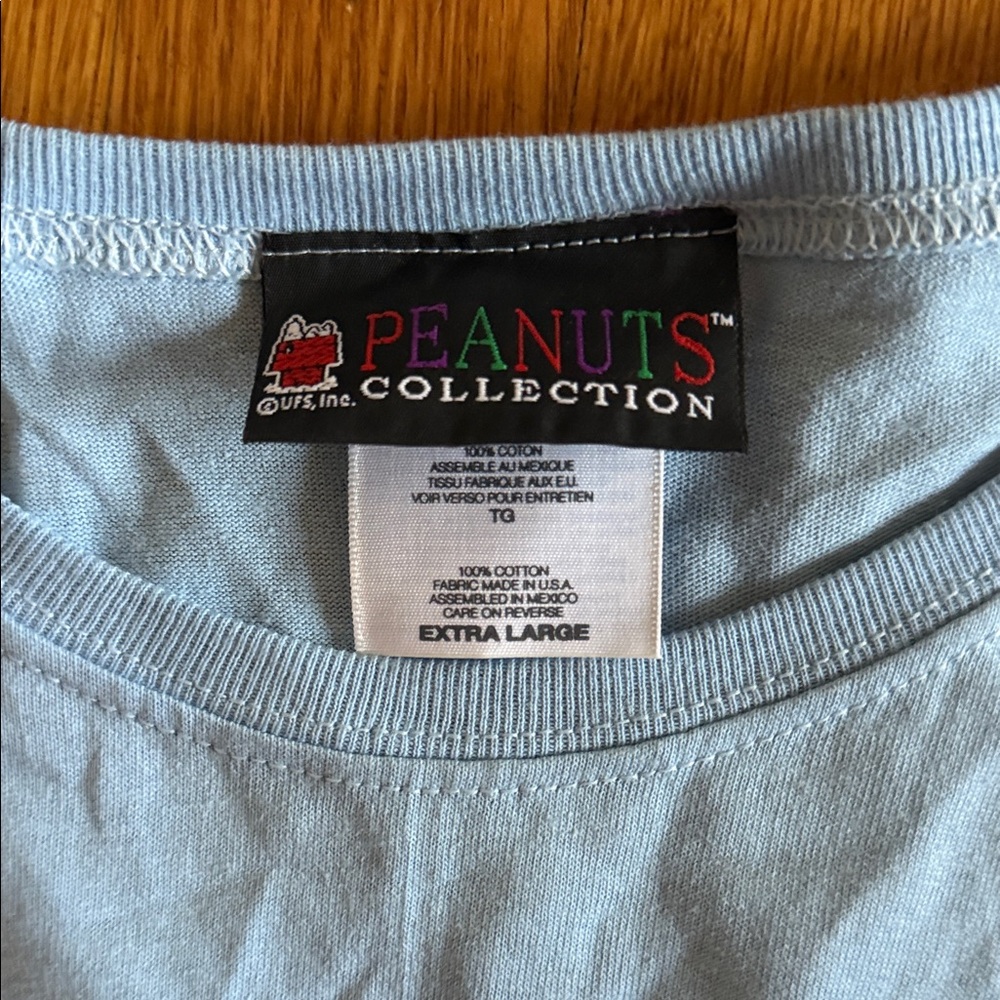 Peanuts Light Blue Snoopy Short Sleeve Tee - Picture 2 of 3